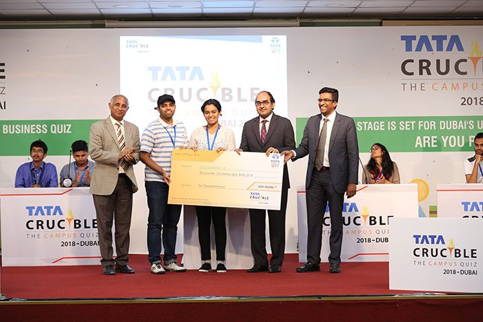 Tata Crucible Campus Quiz 2018 UAE - Winners