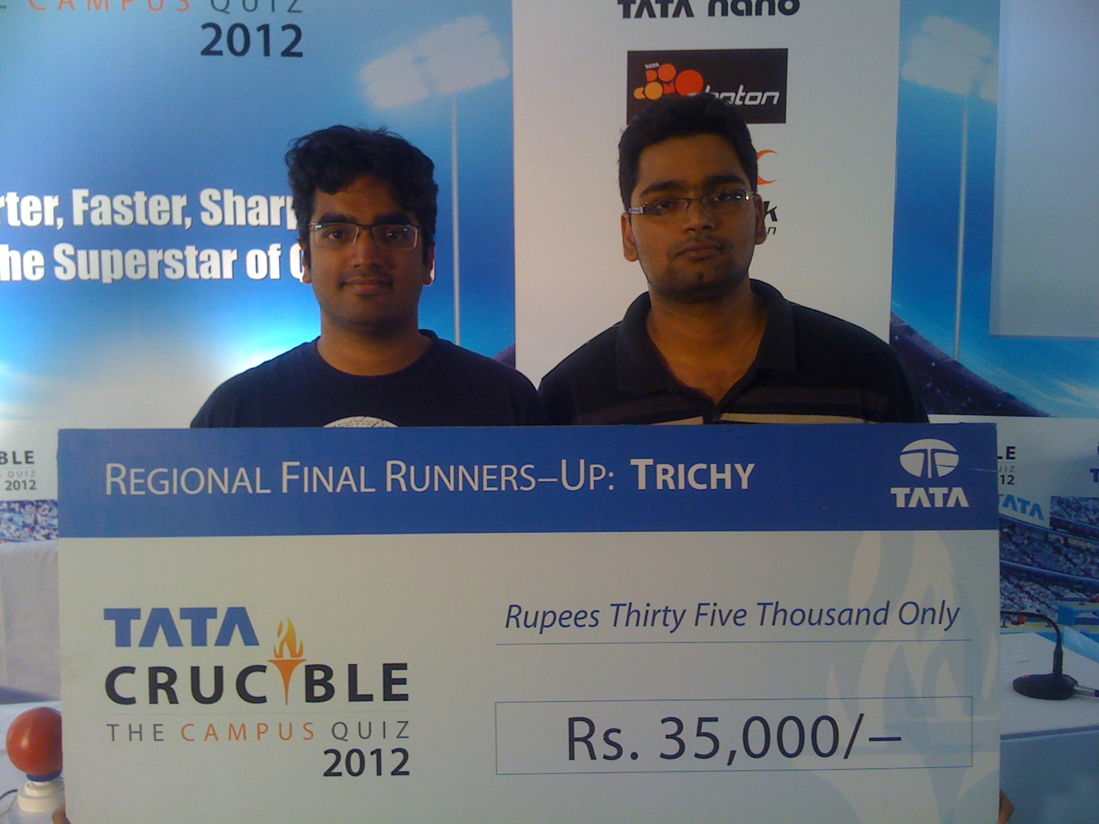 Tata Crucible Campus Quiz 2012 trichy
