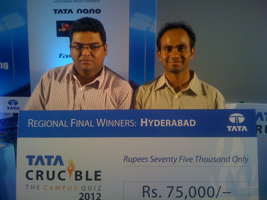 Tata Crucible Campus Quiz 2012 hyderabad