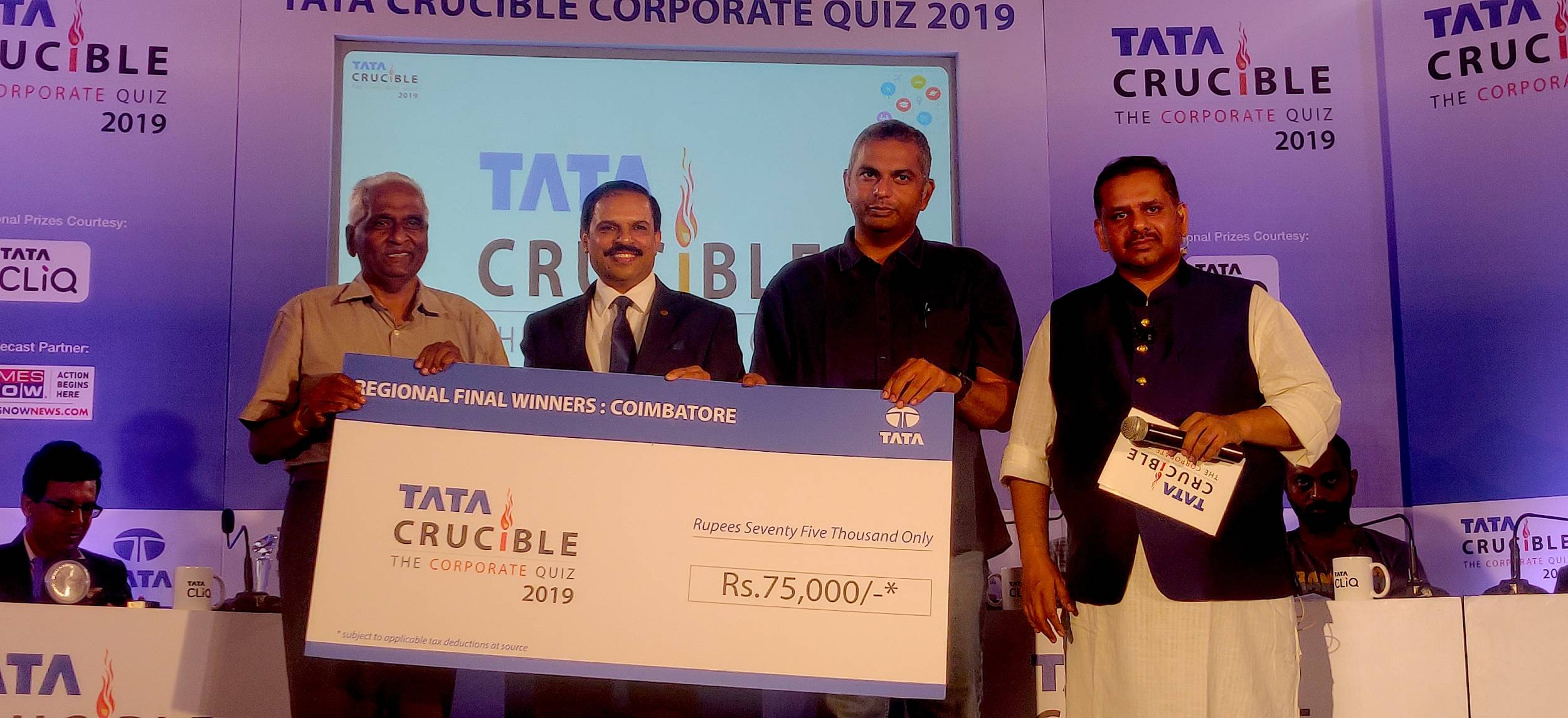 Tata Crucible Campus Quiz 2019 coimbatorecor