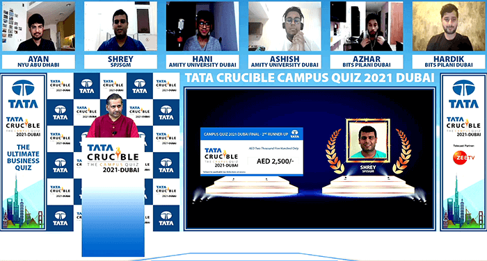 Tata Crucible Campus Quiz 2021 UAE - Winners